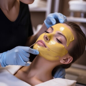 Masaje de doble cuchara con mascarilla de oro (Rostro, Cuello & Escote)